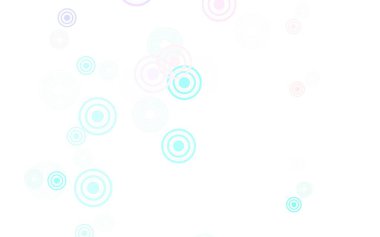 Açık yeşil, küreli kırmızı vektör deseni. Bulanık yağmur damlaları olan soyut bir çizim. Duvar kağıtlarının dokusu için desen.