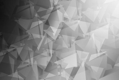 Açık gri vektör eğimli üçgen şablonu. Origami tarzında gradyan ile geometrik çizim. Cep telefonunun arka planının şablonu.