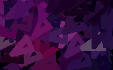 Kristalleri ve üçgenleri olan koyu pembe vektör şablonu. Renkli üçgenli modern soyut illüstrasyon. Duvar kağıtları için zarif tasarım.