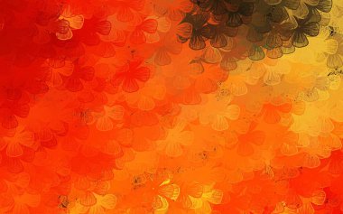 Koyu kırmızı, sarı vektör karalama arkaplanı ağaçlar, dallar. Karalama tarzında çiçekli renkli bir çizim. Cep telefonlarının geçmişleri için şablon.