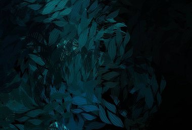 Koyu yeşil vektör karalama desenli yapraklar. Yapraklarla karalama tarzında renkli çizimler. İşiniz için yepyeni bir tasarım..