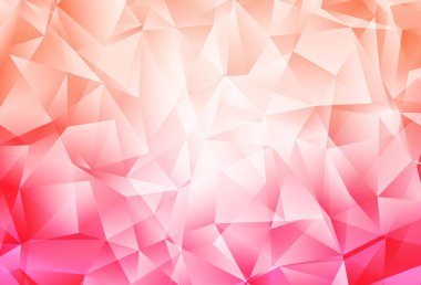Açık pembe vektör soyut çokgen desen. Gradyanı olan zarif parlak çokgen çizimi. İş tasarımınız için yepyeni bir tarz.
