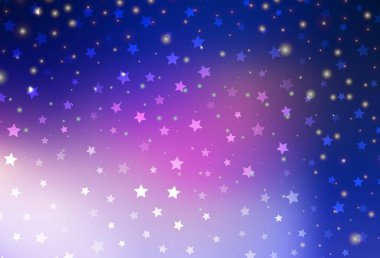 Koyu pembe, mavi vektör dokusu doğum günü tarzında. Noel özellikleriyle basit bir gradyan çizimi. Reklamlar, posterler, kitap afişleri için desen.