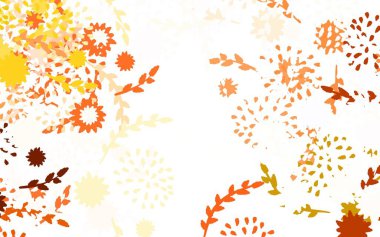 Açık Kahverengi vektör soyut arkaplan çiçekli rengarenk çizimler ve çiçekler. Çocuk kitapları için renkli desen.