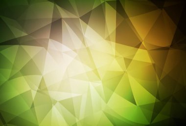 Koyu yeşil, sarı vektör soyut mozaik fon. Gradyanı olan zarif parlak çokgen çizimi. Marka kitabınız için yeni şablon.