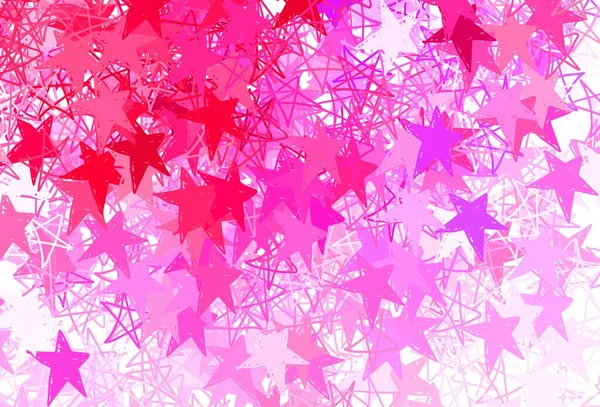 Roxo Claro Layout Vetor Rosa Com Estrelas Brilhantes Ilustração Abstrata — Vetor de Stock