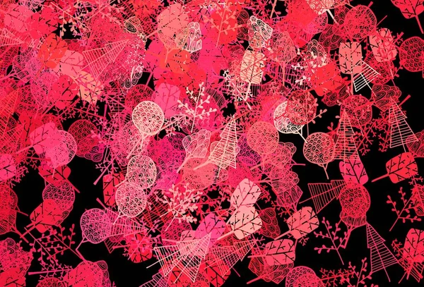 Koyu kırmızı vektör doğal desenli ağaçlar, dallar. Eğimli soyut renkli ağaçlar. Web ve broşürler için elle boyanmış tasarım.