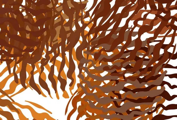 Tmavě Oranžová Vektorová Textura Zakřivenými Čarami Zcela Nová Barevná Ilustrace — Stockový vektor