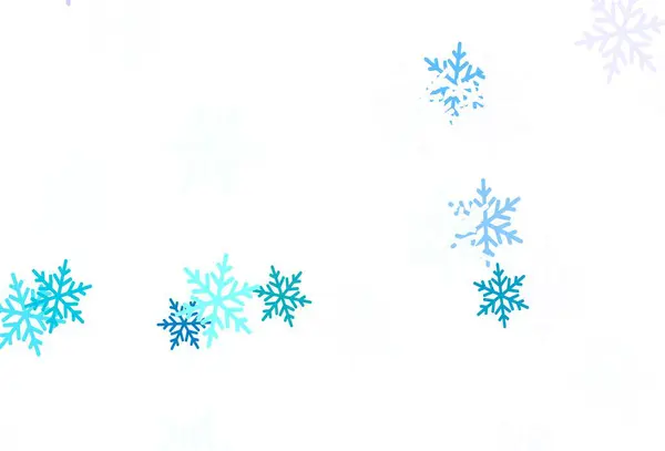 Lichtblauw Groen Vector Patroon Met Kerst Sneeuwvlokken Sterren Kleurrijk Decoratief — Stockvector