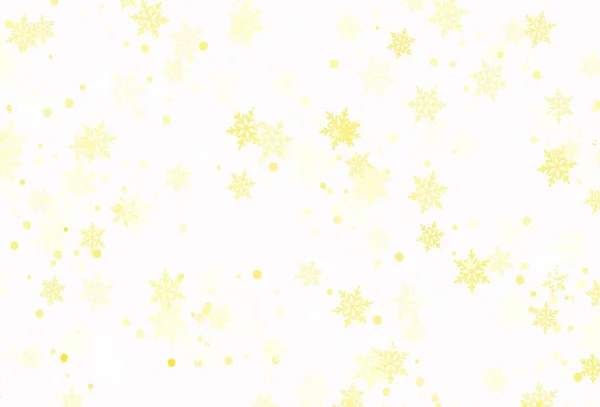 Modèle Vectoriel Jaune Clair Avec Flocons Neige Noël Design Décoratif — Image vectorielle