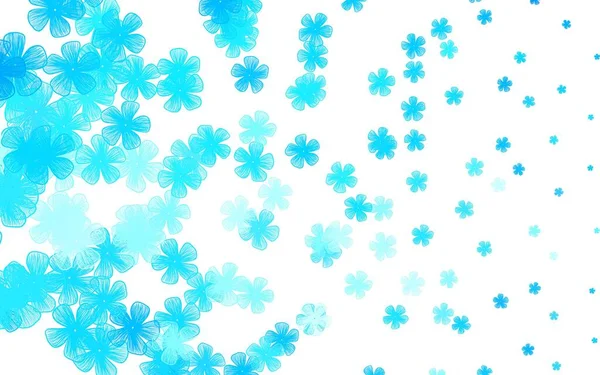 Lichtblauwe Vector Doodle Textuur Met Bloemen Bloemen Met Verloop Witte — Stockvector