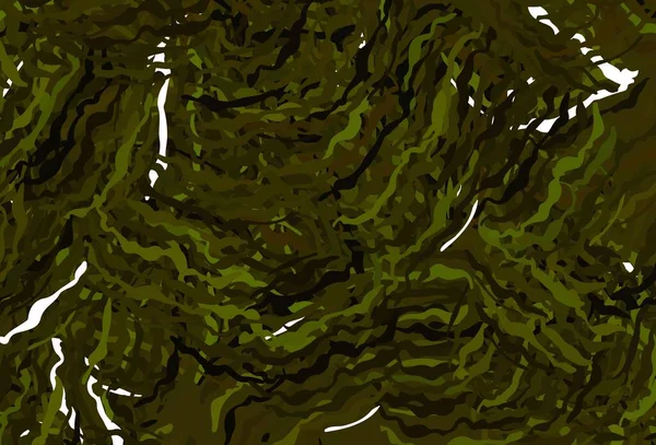 Texture Vectorielle Vert Foncé Jaune Avec Des Lignes Courbes Une — Image vectorielle