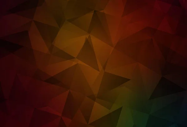 Mörkgrön Röd Vektor Abstrakt Polygonal Mönster Glänsande Färgglada Illustration Med — Stock vektor