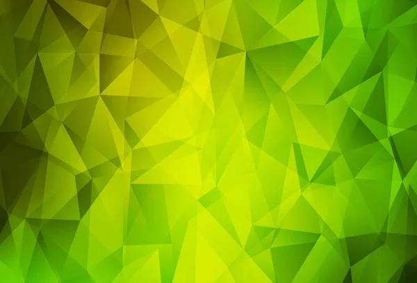 Verde Claro Vector Amarillo Patrón Poligonal Abstracto Ilustración Colorida Estilo — Vector de stock