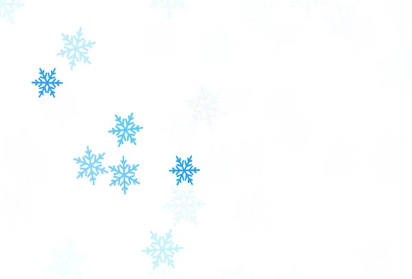 Jasnoniebieskie Tło Wektorowe Pięknymi Płatkami Śniegu Gwiazdami Kolorowy Design Dekoracyjny — Wektor stockowy