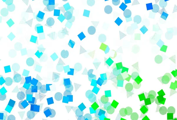 Hellblaue Grüne Vektortextur Mit Poly Stil Mit Kreisen Würfeln Illustration — Stockvektor