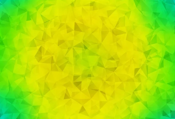 Ljusgrön Gul Vektor Triangel Mosaik Bakgrund Elegant Ljus Polygonal Illustration — Stock vektor