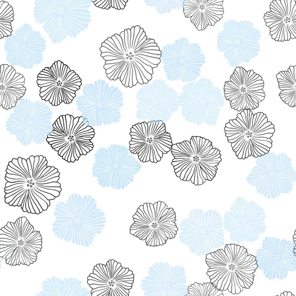 Light Blue Vektor Nahtlose Natürliche Kunstwerke Mit Blumen Bunte Illustration — Stockvektor