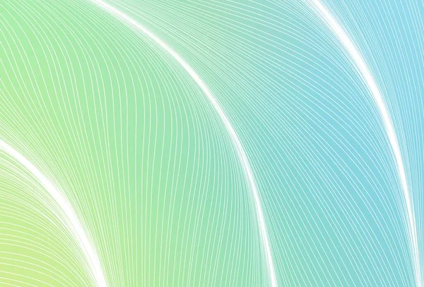 Açık mavi, eğri çizgileri olan yeşil vektör düzeni. Değişken çizgileri olan renkli geometrik örnek. Tasarımınız için desen.