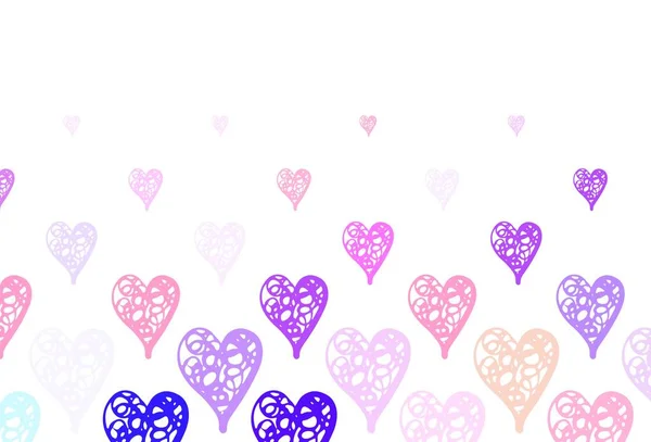 Hellblauer Gelber Vektorhintergrund Mit Herzen Kluge Illustration Mit Gradientenherzen Valentinischen — Stockvektor