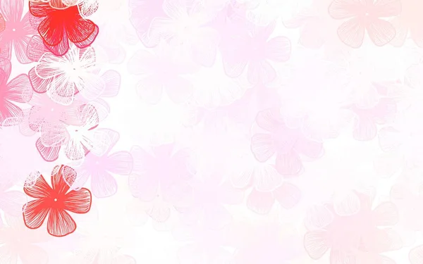 Světle Růžové Vektorové Čmáranice Textura Květinami Dekorativní Design Květin Bílém — Stockový vektor