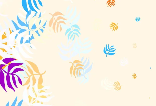 Светло Синий Желтый Вектор Обратного Хода Листьями Элегантная Яркая Иллюстрация — стоковый вектор
