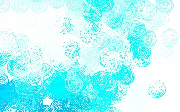 Açık mavi, yeşil vektör zarif desenli güller. Beyaz arka planda çiçeklerin dekoratif tasarımı. Web ve broşürler için elle boyanmış tasarım.