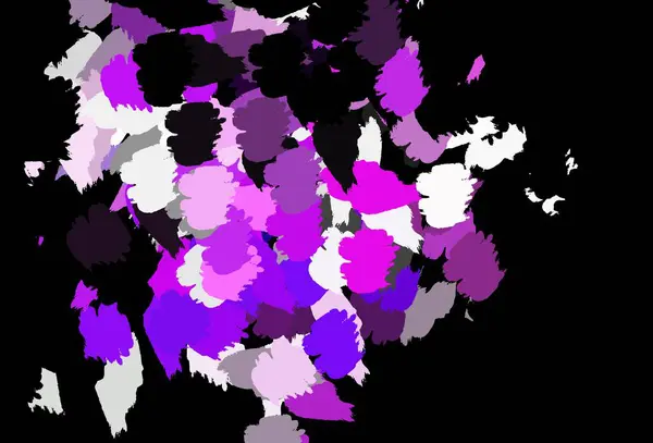 Koyu mor, rastgele şekilli pembe vektör deseni. Rastgele şekillerle soyut tarzda dekoratif tasarım. Bir cep telefonu için arka plan.