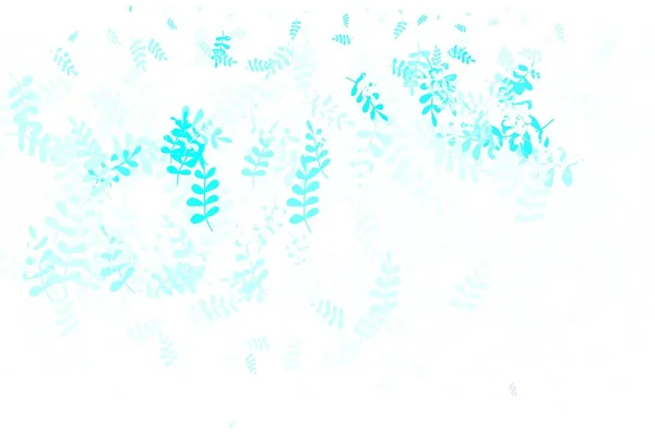 Azul Claro Verde Vector Diseño Abstracto Con Hojas Doodle Ilustración — Vector de stock