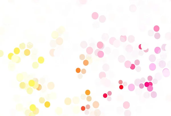 Světle Červená Žluté Vektorové Pozadí Bublinami Ilustrace Množinou Zářících Barevných — Stockový vektor