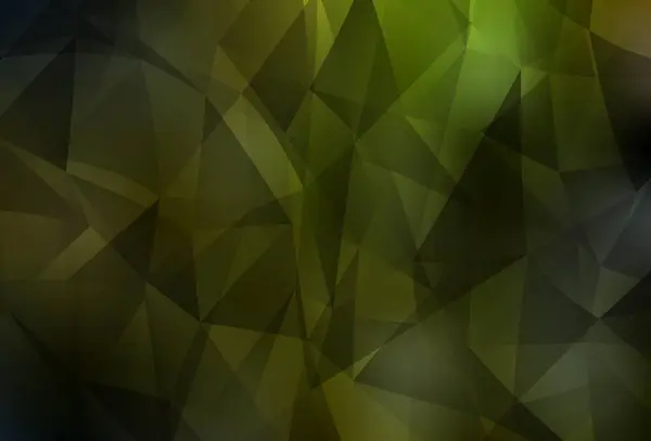Vecteur Vert Foncé Jaune Brillant Disposition Triangulaire Illustration Colorée Brillante — Image vectorielle