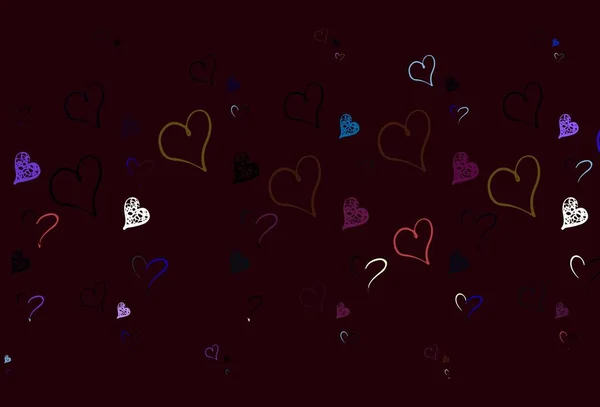 Light Multicolor Vector Backdrop Sweet Hearts Smart Illustration Gradient Hearts — Stock Vector