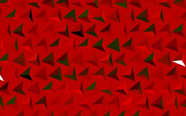 Темний Зелений Червоний Векторний Макет Лініями Трикутниками Абстрактне Градієнтне Зображення — стоковий вектор