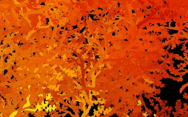 Mörkorange Vektor Naturliga Bakgrund Med Träd Grenar Färgglad Abstrakt Illustration — Stock vektor