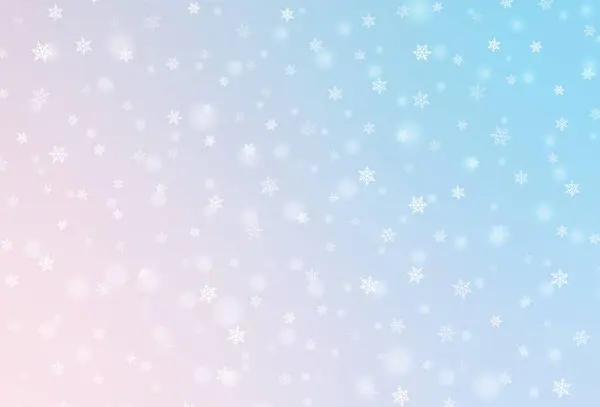 Açık Pembe Xmas Tarzında Mavi Vektör Arkaplan Renkli Noel Şeyleri — Stok Vektör