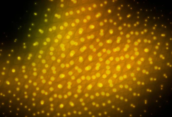 Dunkelgrüne Gelbe Vektortextur Mit Scheiben Unscharfe Blasen Auf Abstraktem Hintergrund — Stockvektor