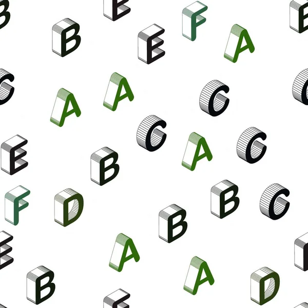 다크그린 바다없는 레이아웃 알파벳 Abc 기호가 현대적 기하학적 벽지를 — 스톡 벡터