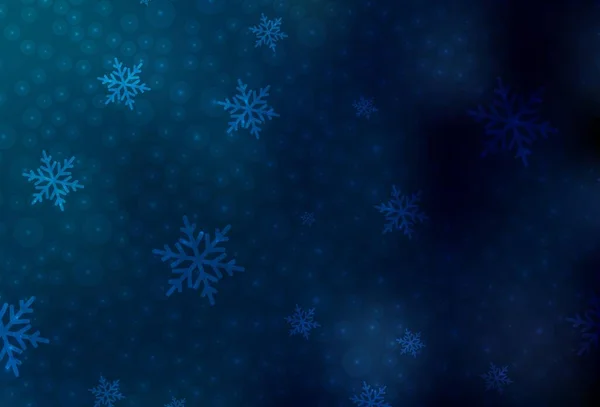 假日风格的深蓝色矢量背景 五彩缤纷的图画与雪和新年的圣诞球 大学海报 横幅的最佳设计 — 图库矢量图片