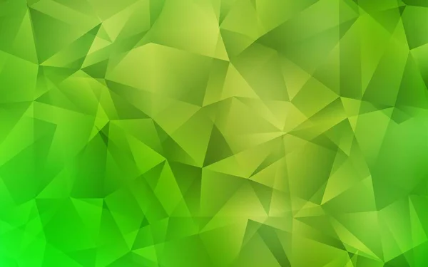 Verde Chiaro Vettore Giallo Sfondo Mosaico Astratto Campione Geometrico Triangolare — Vettoriale Stock