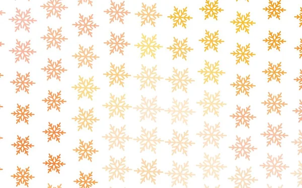Luz Naranja Vector Fondo Con Hermosos Copos Nieve Estrellas Ilustración — Vector de stock