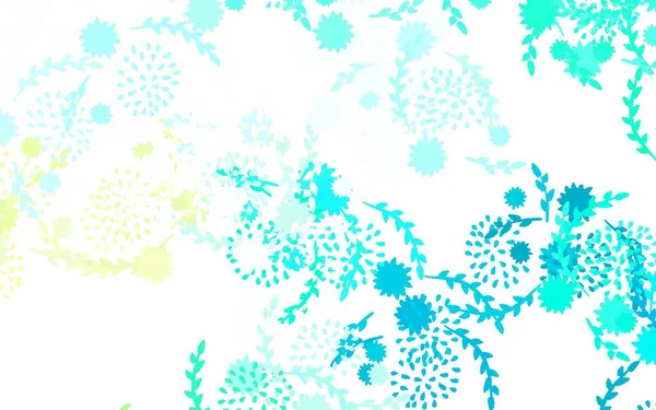 Açık yeşil vektör, çiçekli, güllü soyut bir arkaplan. Origami tarzında çiçeklerin karalama çizimi. İş tasarımınız için yepyeni bir tarz.