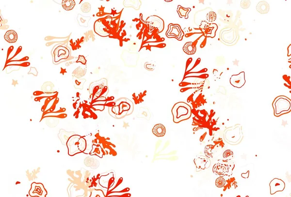 Memphis şekilli açık kırmızı vektör arkaplanı. Soyut tarzda rengarenk gradyan şekilleri olan bir resim. Web siteniz için basit tasarım.