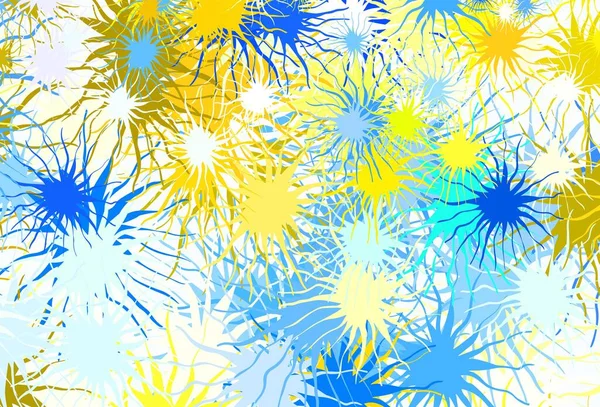 Bleu Clair Fond Vectoriel Jaune Avec Des Formes Memphis Illustration — Image vectorielle