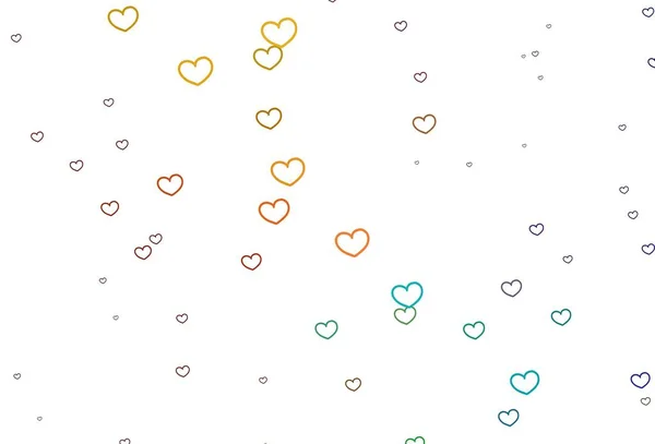 Světlé Vícebarevné Vektorové Pozadí Sladkými Srdci Krásná Barevná Ilustrace Srdcem — Stockový vektor