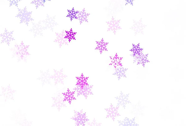 Hellrosa Blauer Vektorhintergrund Mit Schönen Schneeflocken Sternen Glitzernde Abstrakte Illustration — Stockvektor