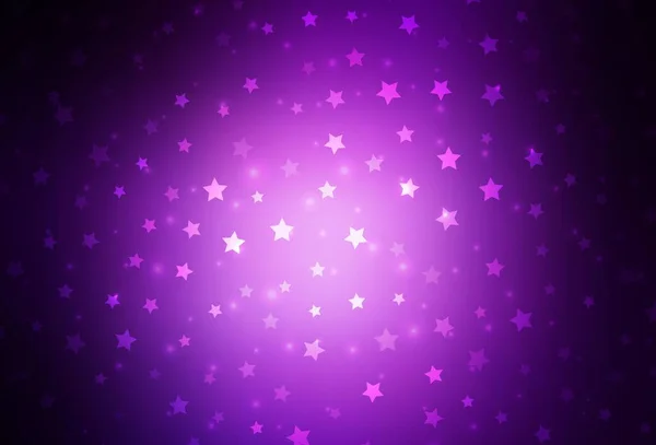 Textura Vectorial Púrpura Oscura Con Copos Nieve Colores Estrellas Ilustración — Archivo Imágenes Vectoriales
