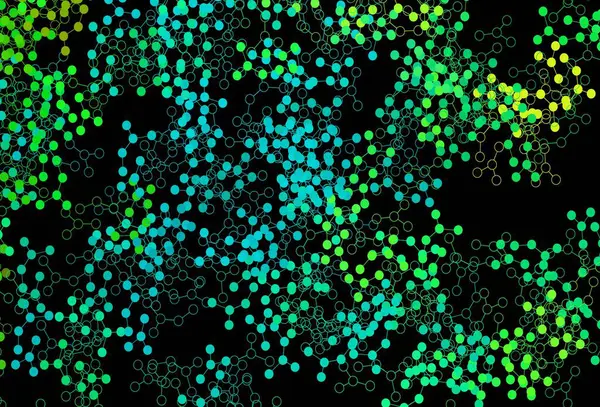 Yapay zeka yapısına sahip koyu yeşil vektör şablonu. Soyut şablondaki yapay zeka şekilleriyle parlayan illüstrasyon. Zeka ve yenilik reklamları için şablon.