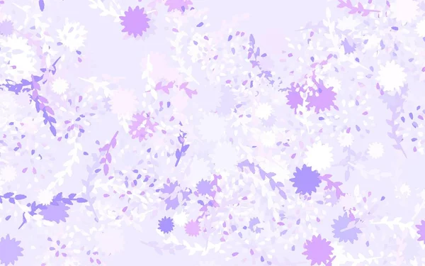 Light Purple Vector Doodle Pattern Flowers Decorative Design Flowers White — Stock Vector