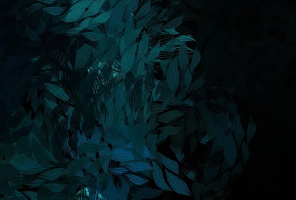 Koyu yeşil vektör karalama desenli yapraklar. Yapraklarla karalama tarzında renkli çizimler. İşiniz için yepyeni bir tasarım..