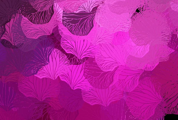 Dark Pink Vector Elegante Plantilla Con Hojas Diseño Decorativo Borroso — Archivo Imágenes Vectoriales